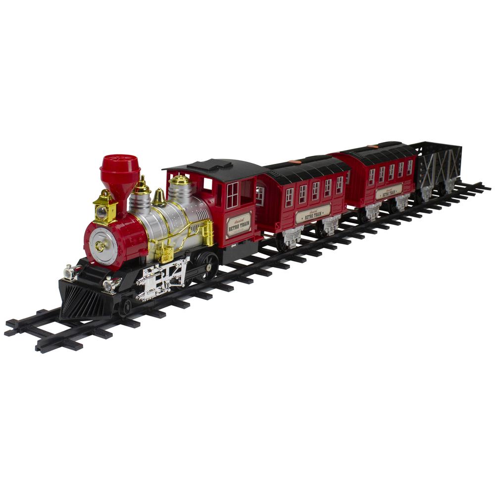24-Piece Battery Operated Lighted and Animated Christmas Train Set with Sound. Picture 1