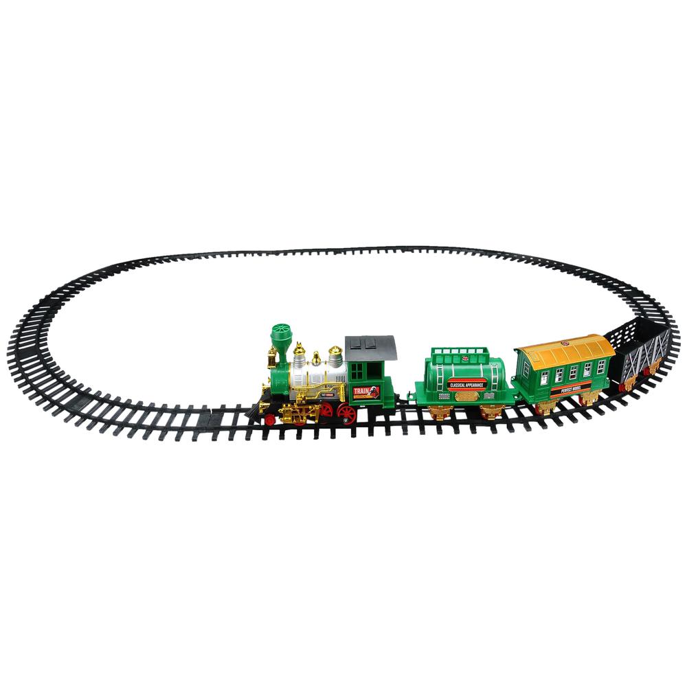 20-Piece Battery Operated Lighted and Animated Classic Christmas Train Set with Sound. Picture 2