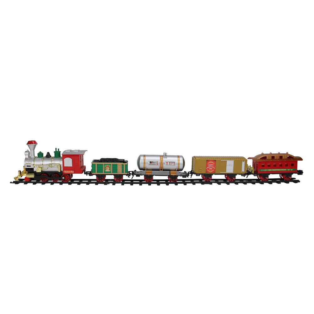 17-Piece Battery Operated Lighted and Animated Christmas Express Train Set with Sound. Picture 2