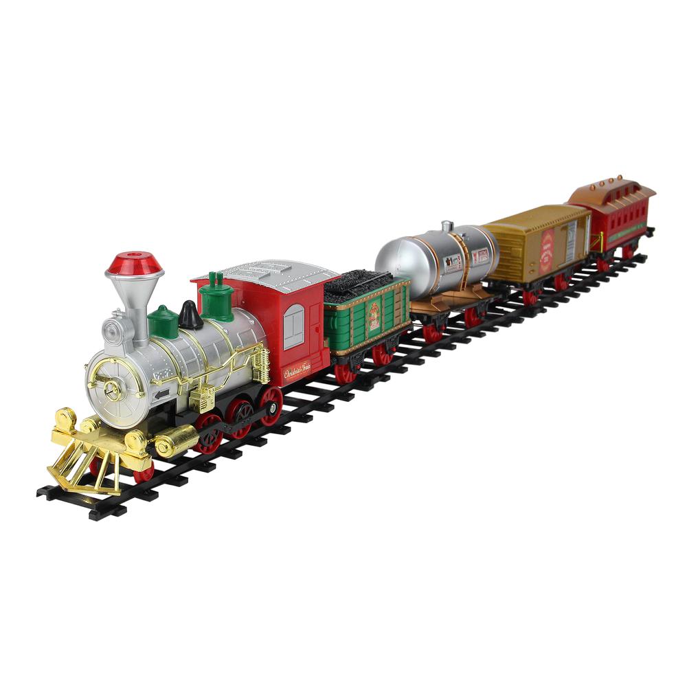 17-Piece Battery Operated Lighted and Animated Christmas Express Train Set with Sound. Picture 1