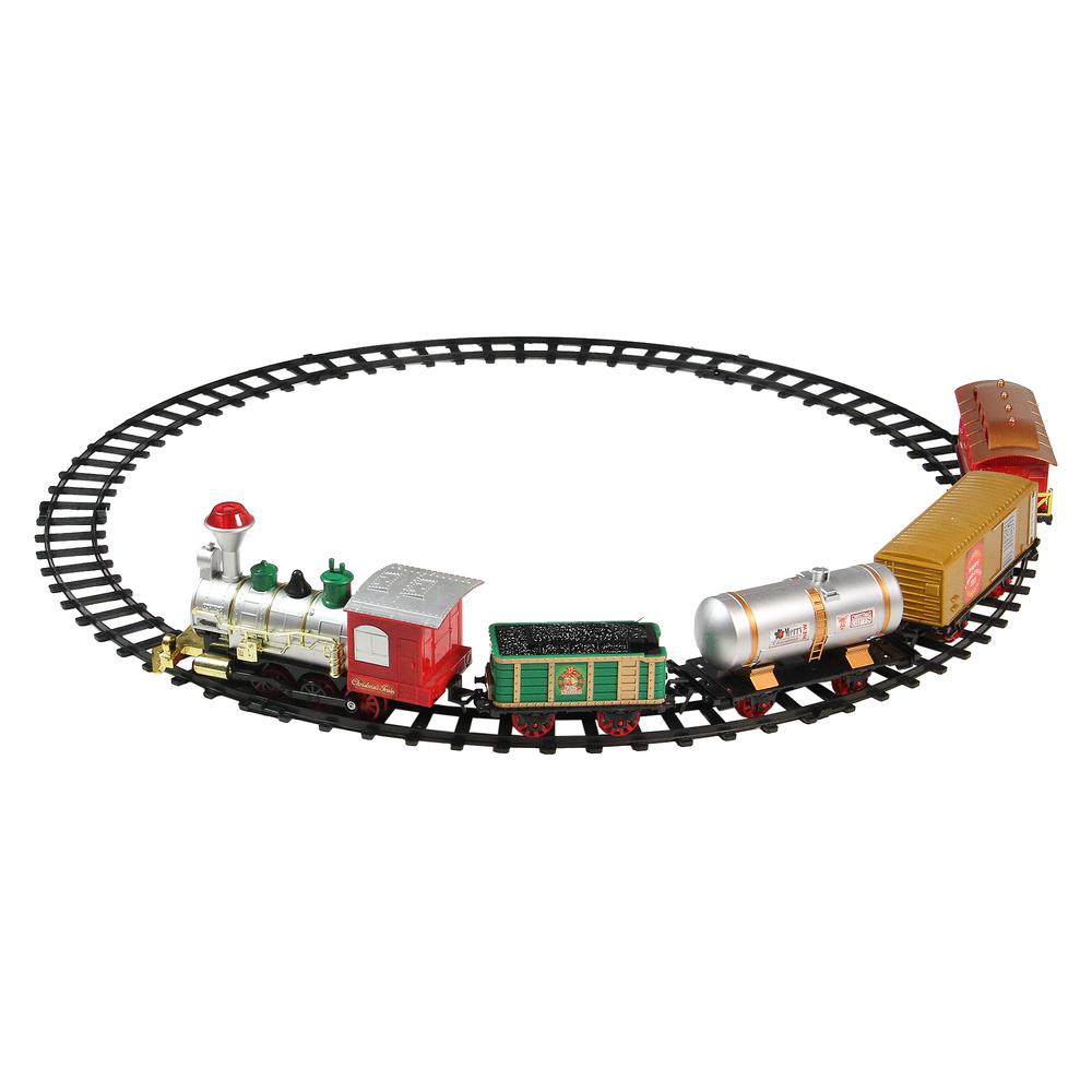 17-Piece Battery Operated Lighted and Animated Christmas Express Train Set with Sound. Picture 3
