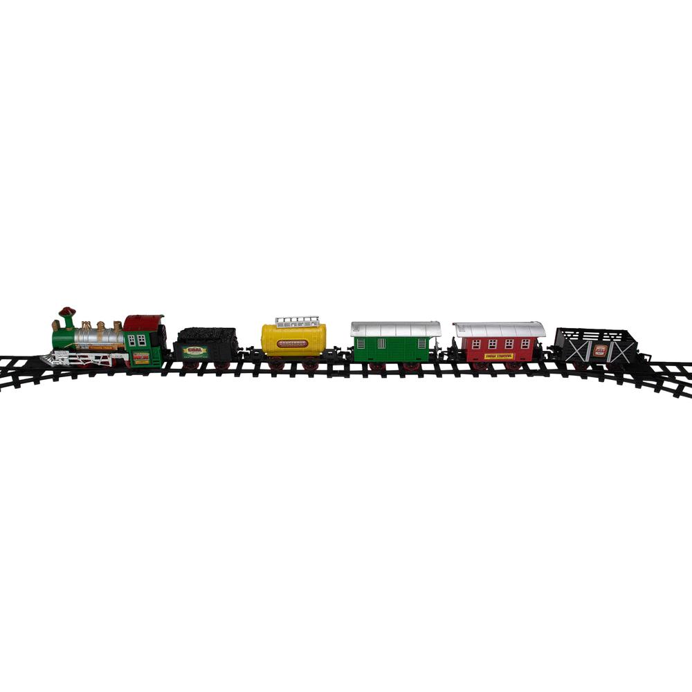 18-Piece Black and Green Battery Operated Animated Classic Model Train Set. The main picture.