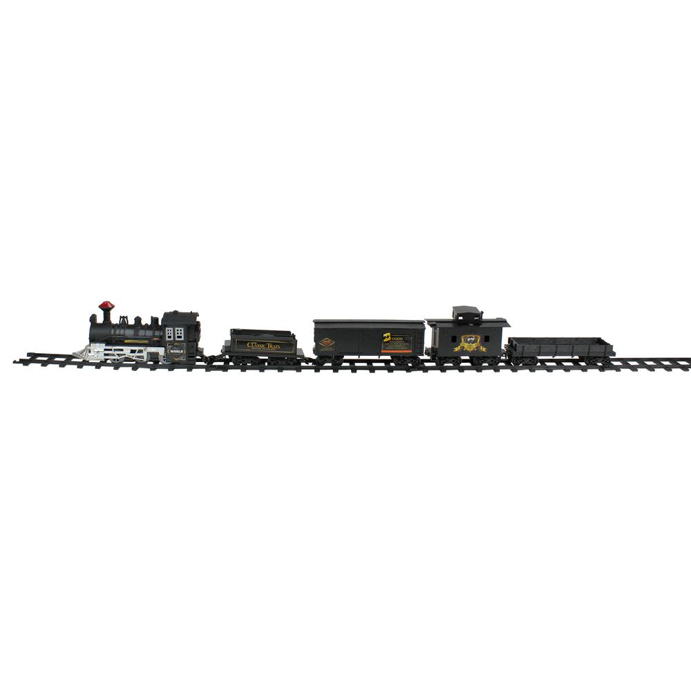 15-Piece Pre-Lit Gray Battery Operated and Animated Classic Train Set with Sound 8.75". Picture 2
