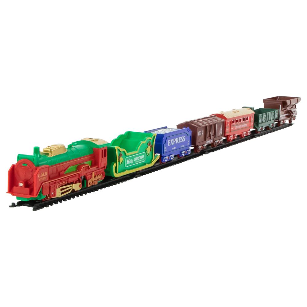 23 Pc Battery Operated Lighted and Animated Classic Christmas Train Set with Oval Track. Picture 2