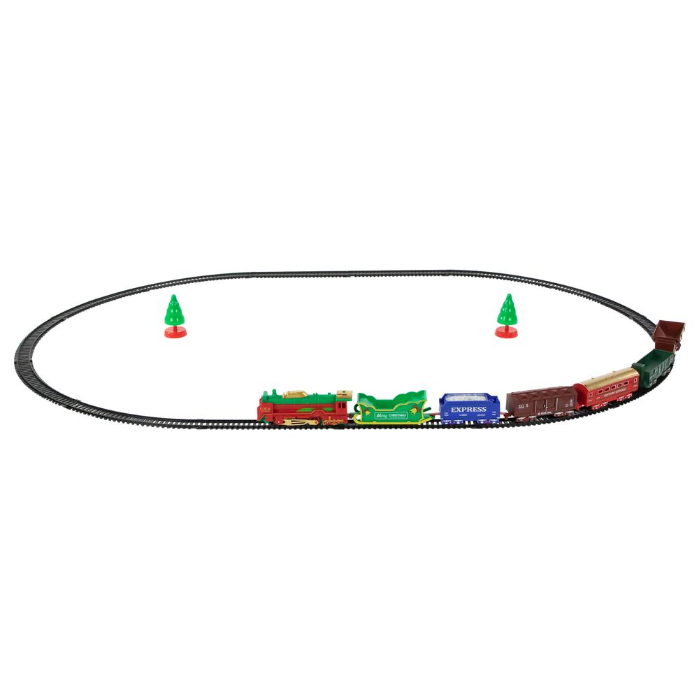 23 Pc Battery Operated Lighted and Animated Classic Christmas Train Set with Oval Track. Picture 1