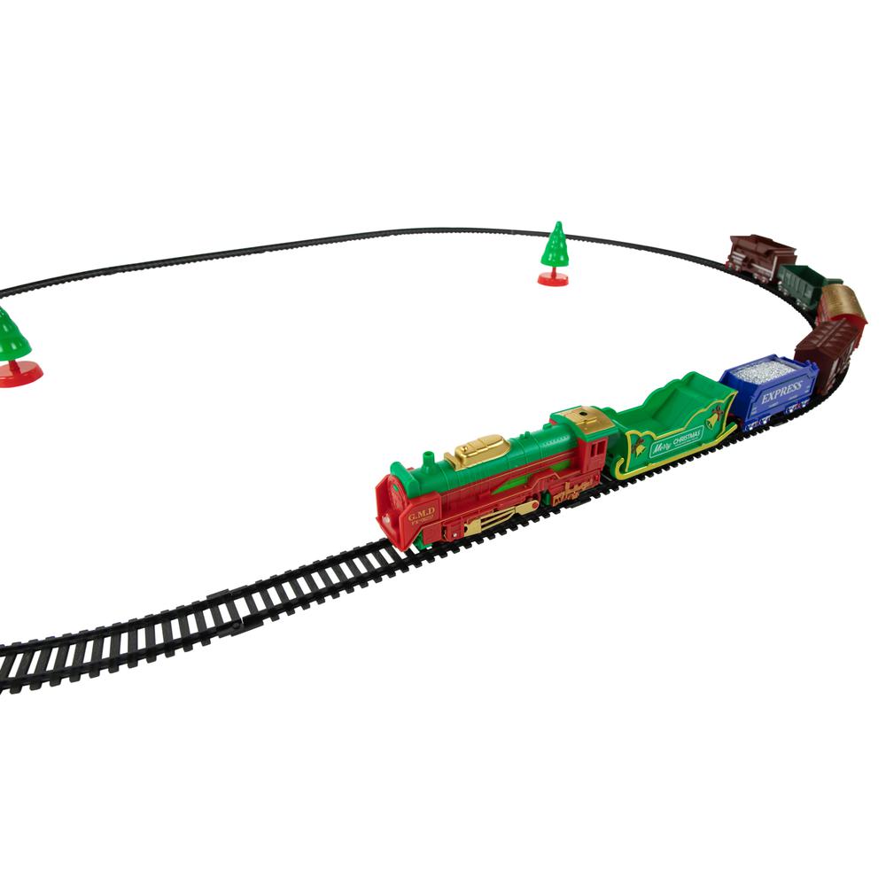 23 Pc Battery Operated Lighted and Animated Classic Christmas Train Set with Oval Track. Picture 4