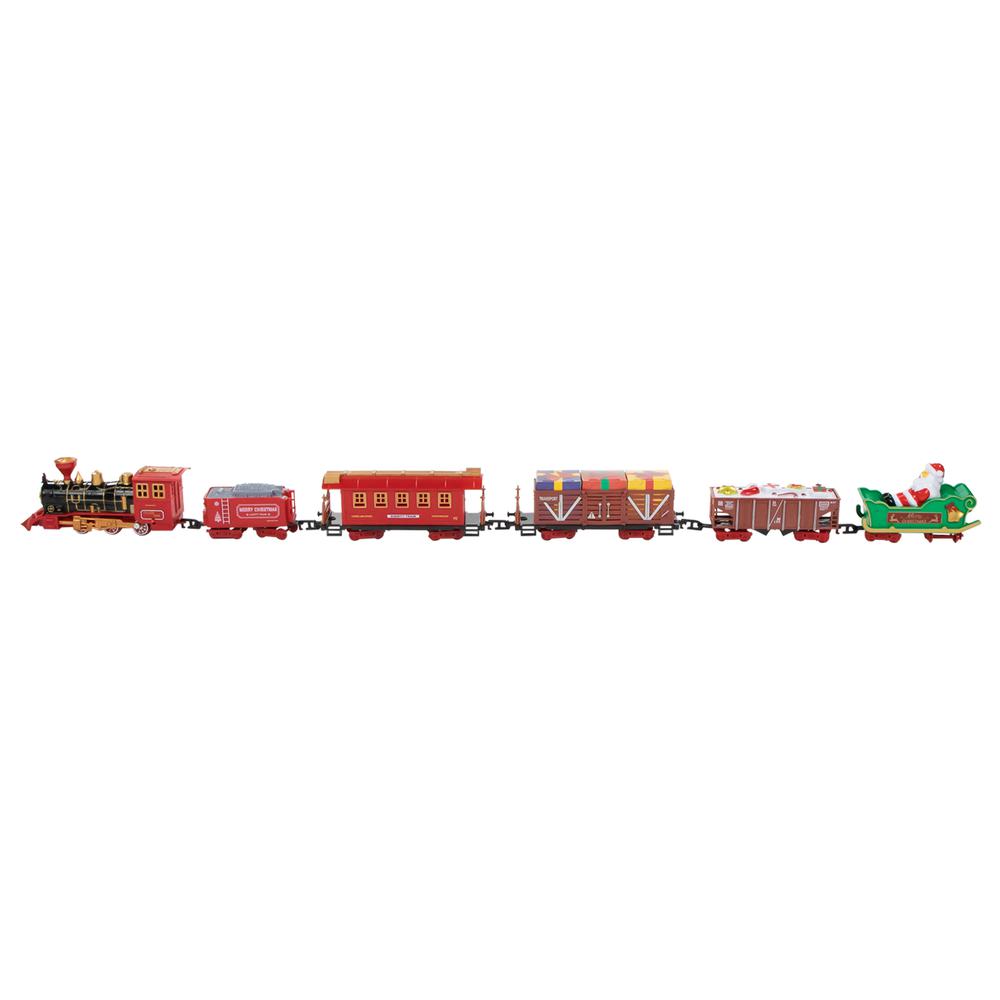 22pc Red Battery Operated Lighted and Animated Christmas Train Set with Music and Sound. Picture 3