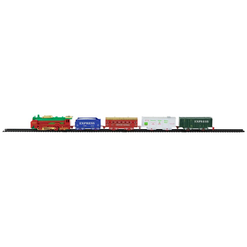21 Pc Green and Red Battery Operated Lighted and Animated Classic Train Set. Picture 2