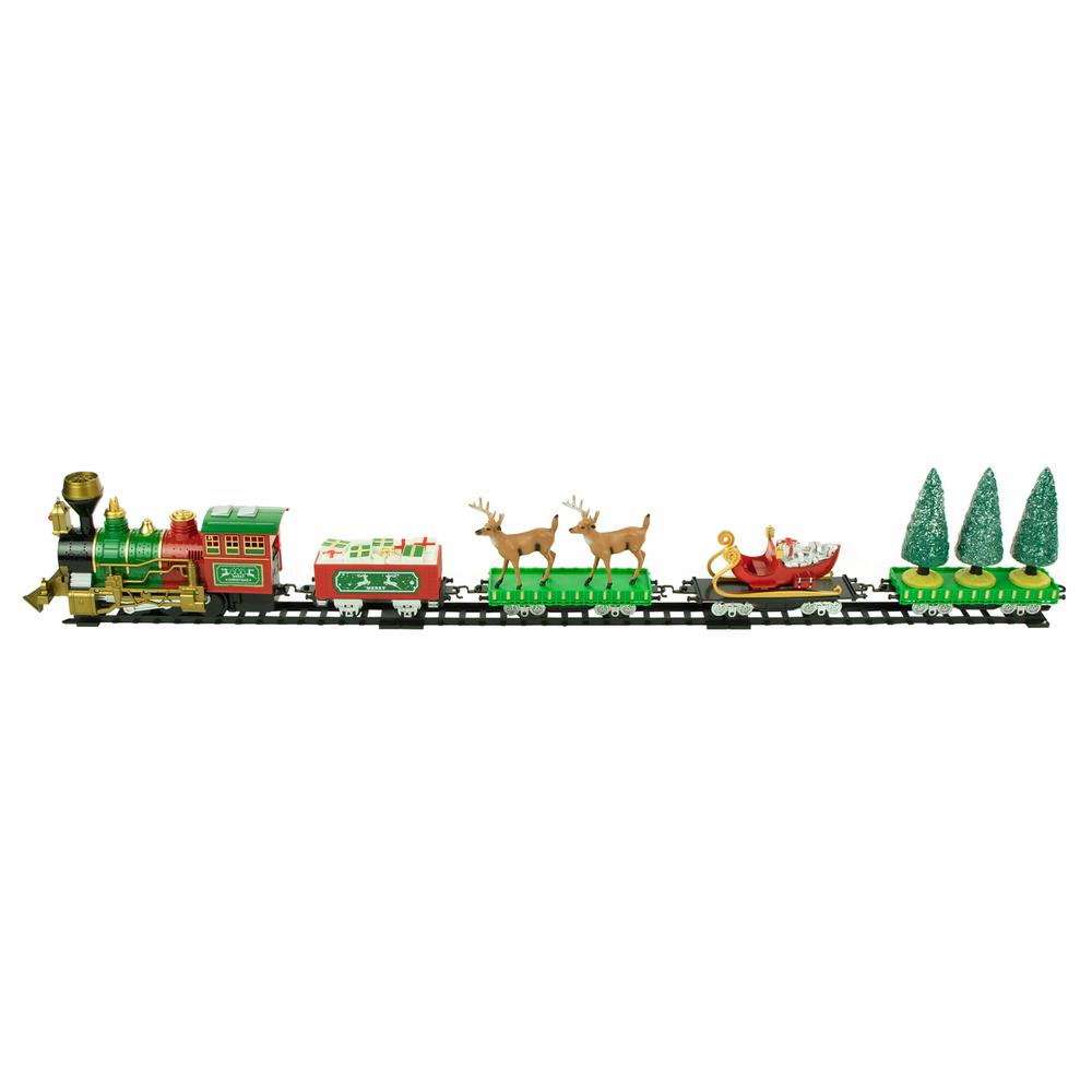 22pc Battery Operated Lighted and Animated Christmas Train Set with Working Smokestack. Picture 4