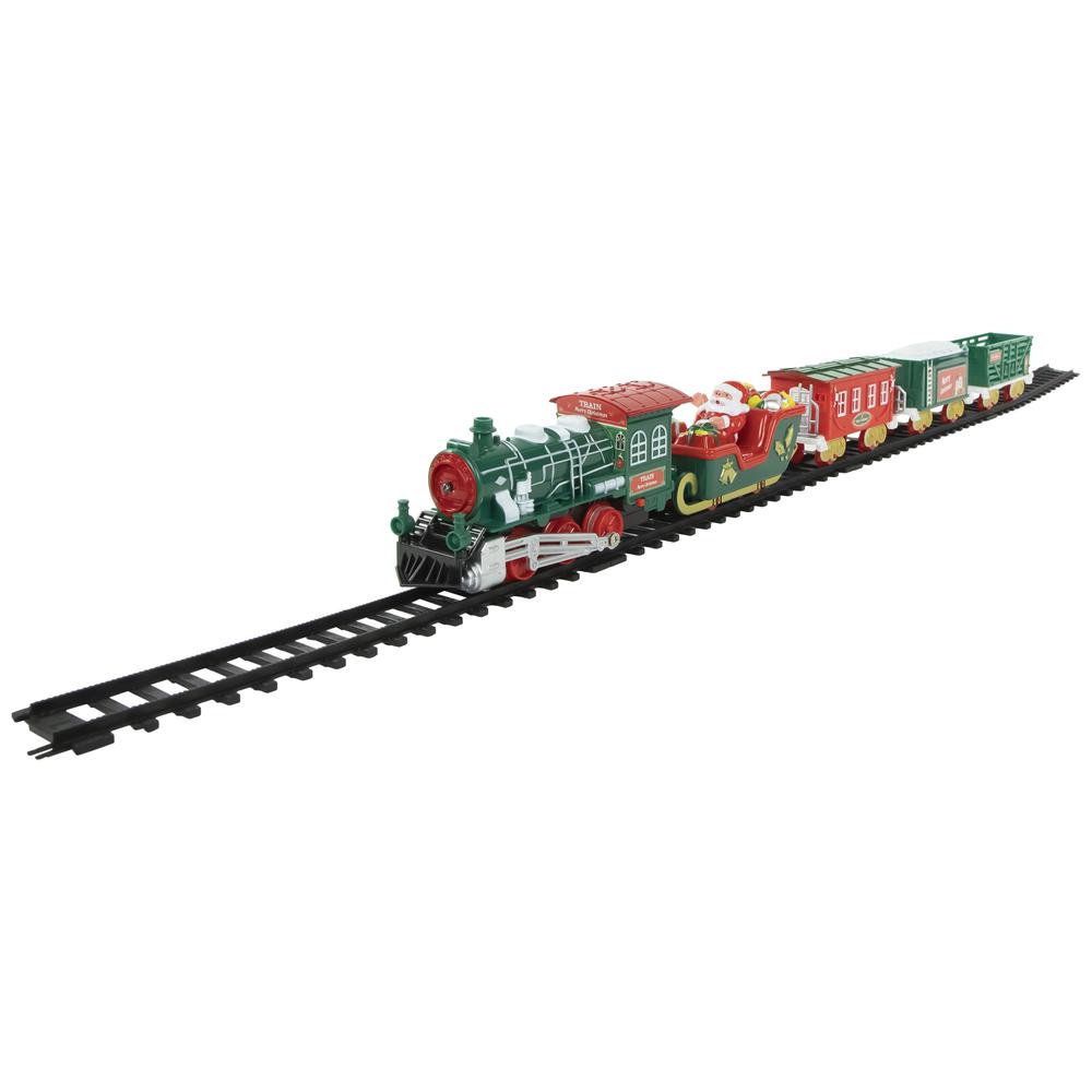 30 Pc Battery Operated Lighted and Animated Classic Christmas Train Set with Music. Picture 1