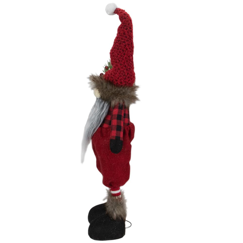 17" Red and Black Buffalo Plaid Gnome Christmas Figure. Picture 4