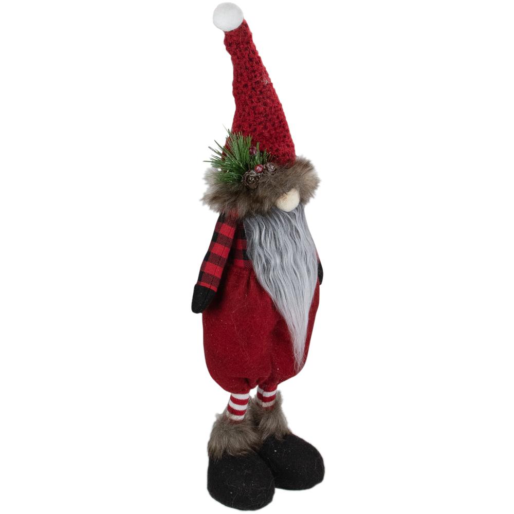 17" Red and Black Buffalo Plaid Gnome Christmas Figure. Picture 3