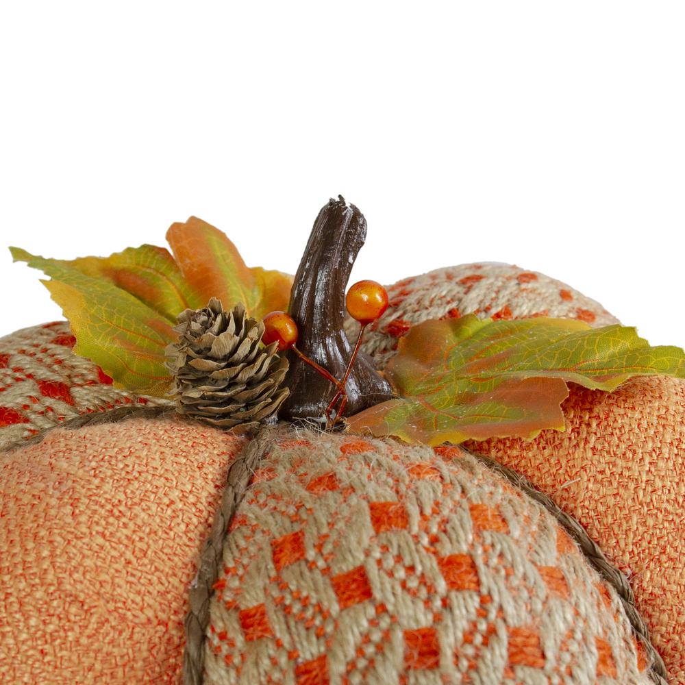 8.5" Orange Autumn Harvest Thanksgiving Table Top Pumpkin. Picture 2