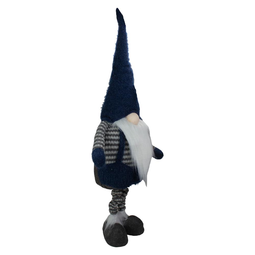 41" LED Lighted Blue and Gray Extendable Gnome Christmas Figure. Picture 4