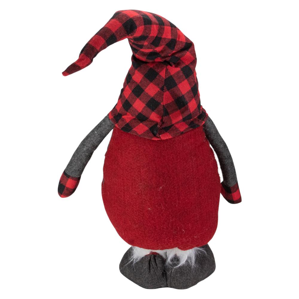 41-Inch LED Lighted Red and Black Plaid Extendable Gnome Christmas Figure. Picture 5