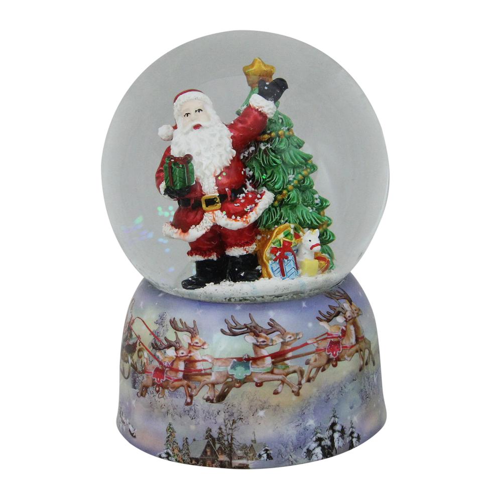 6" Musical Waving Santa Claus and Christmas Tree Water Globe. The main picture.
