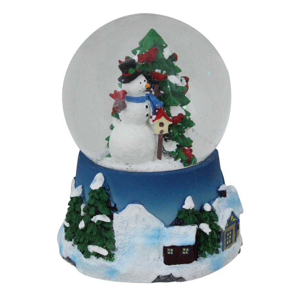 5" Musical Snowman and Christmas Tree Snow Globe. Picture 1