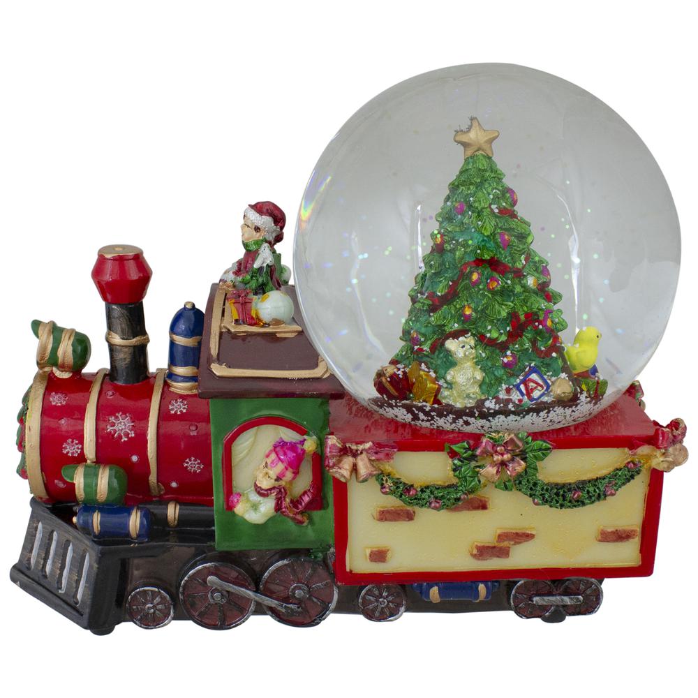 8 Christmas Train with Tree Musical Snow Globe Tabletop Decoration. Picture 3