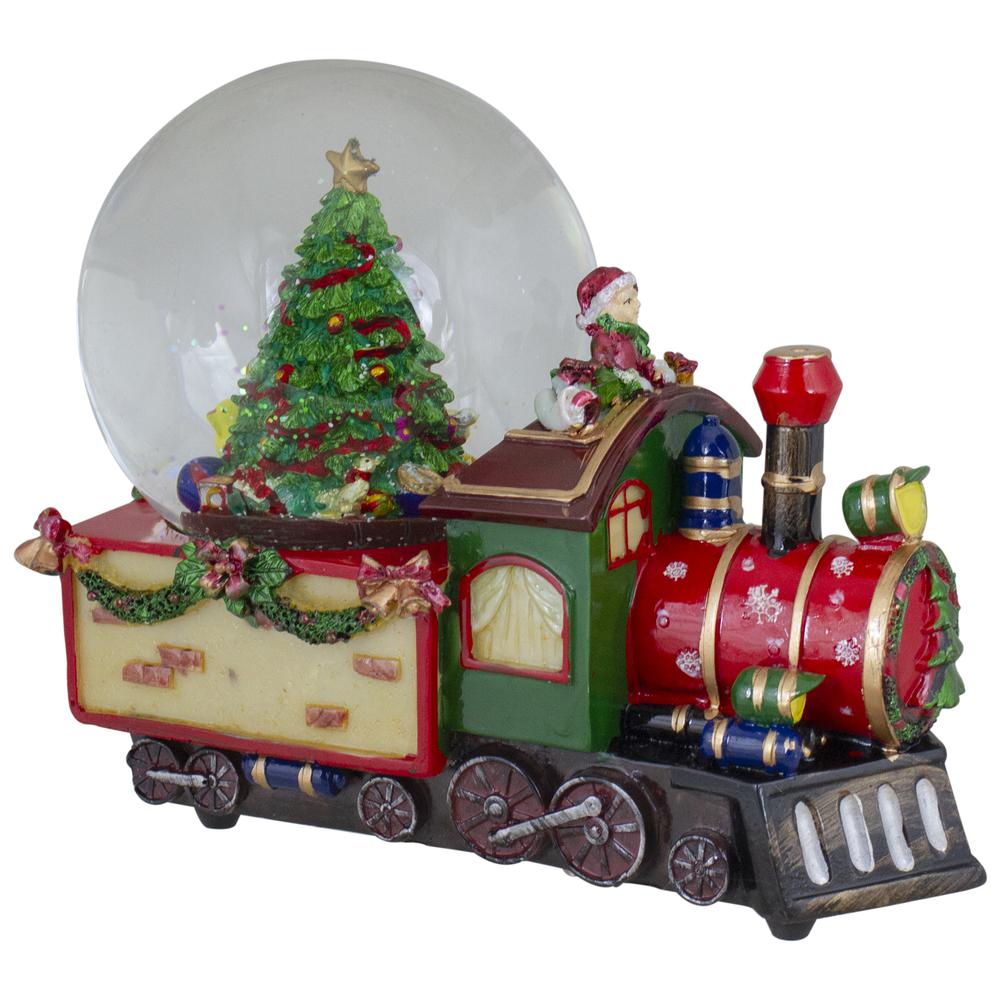8 Christmas Train with Tree Musical Snow Globe Tabletop Decoration. Picture 5
