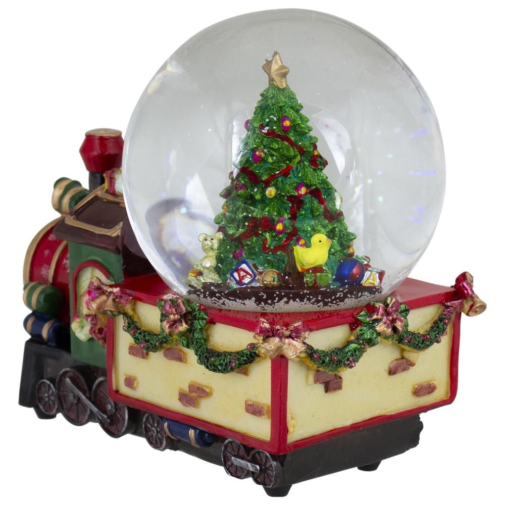 8 Christmas Train with Tree Musical Snow Globe Tabletop Decoration. Picture 7
