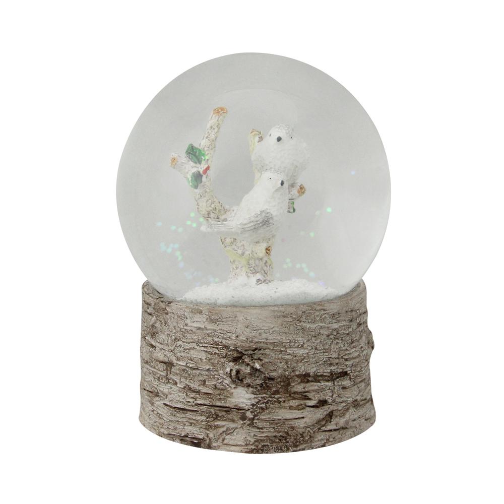 5" White Doves on a Branch Musical Christmas Snow Globe. Picture 2