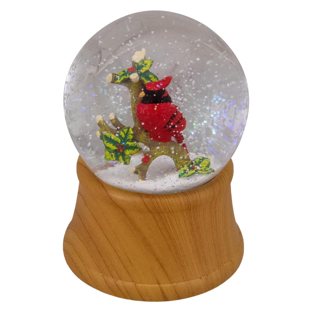 5.5" Red Cardinal on Branch Christmas Snow Globe. The main picture.