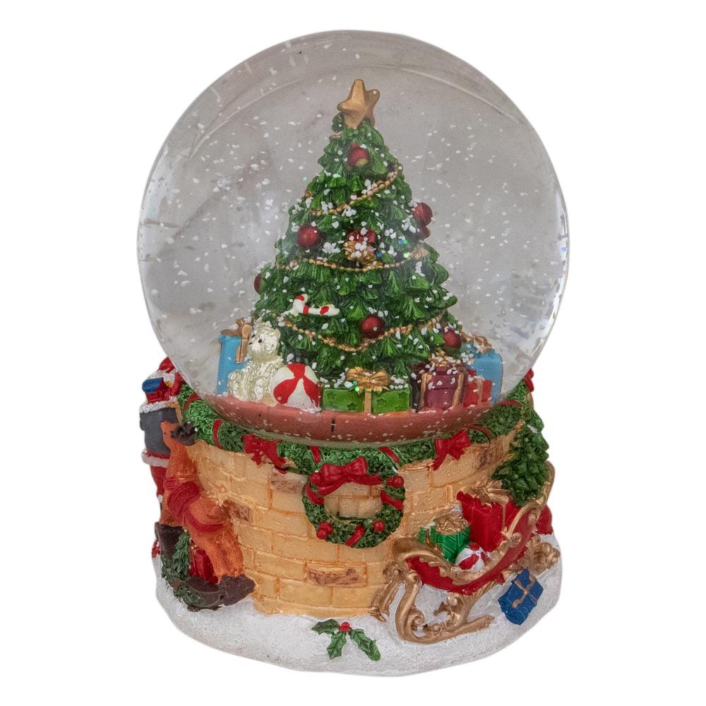 5" Musical Santa Giving Gifts Christmas Tree Snow Globe. Picture 2