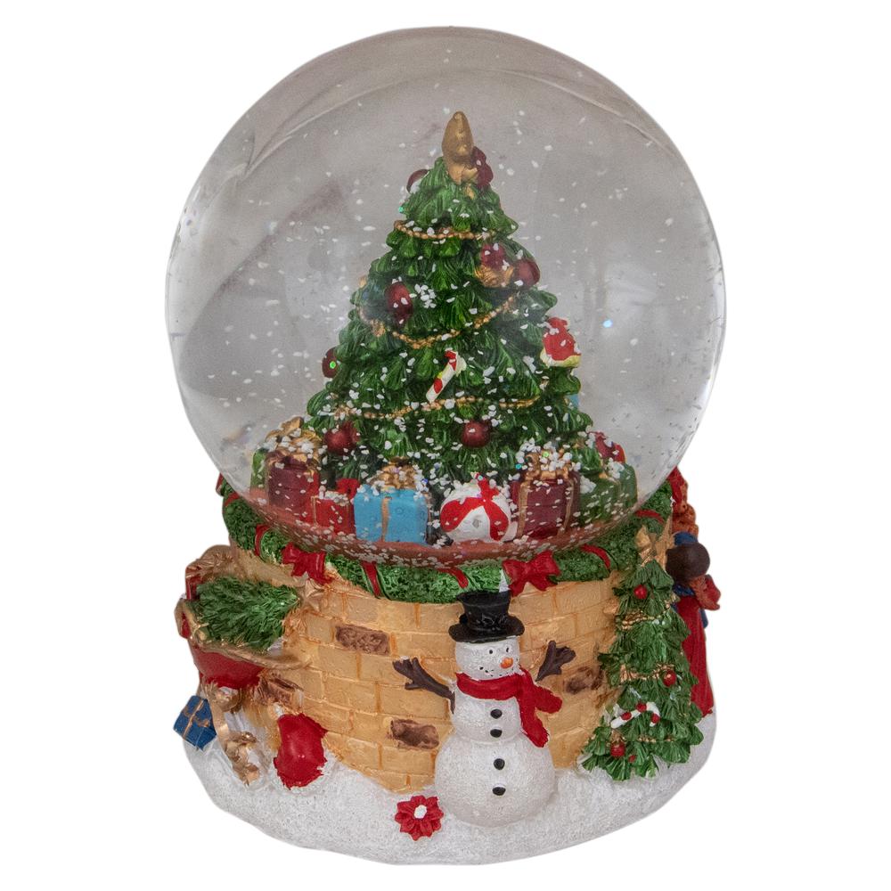 5" Musical Santa Giving Gifts Christmas Tree Snow Globe. Picture 3