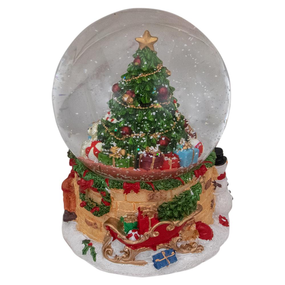 5" Musical Santa Giving Gifts Christmas Tree Snow Globe. Picture 4