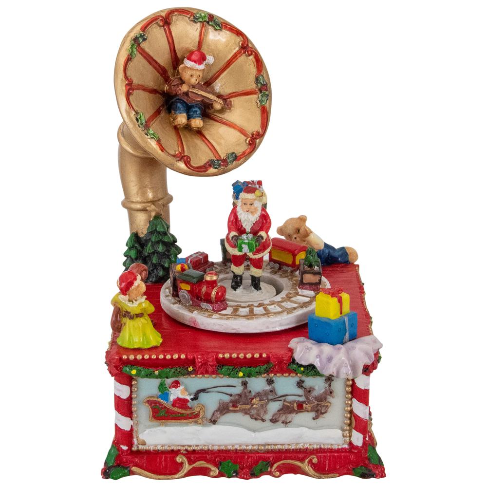 7" Santa Claus on Phonograph Musical Christmas Decoration. Picture 1