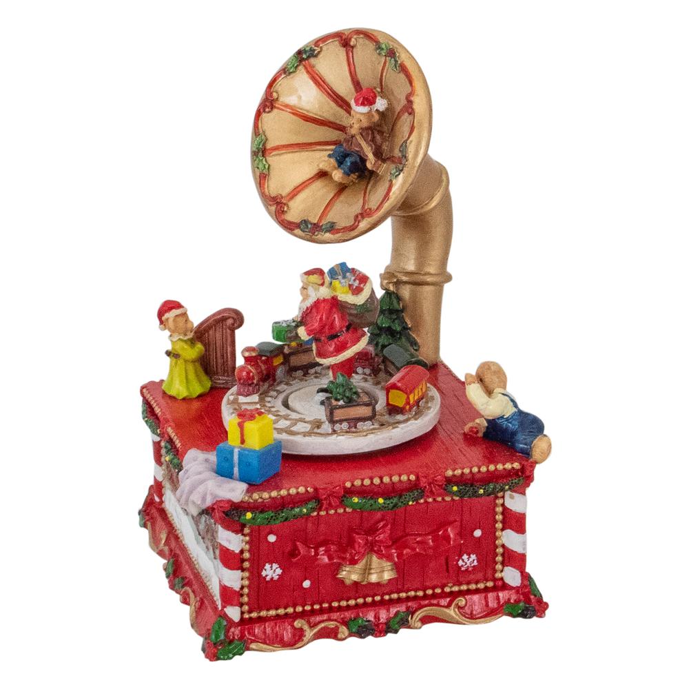 7" Santa Claus on Phonograph Musical Christmas Decoration. Picture 4