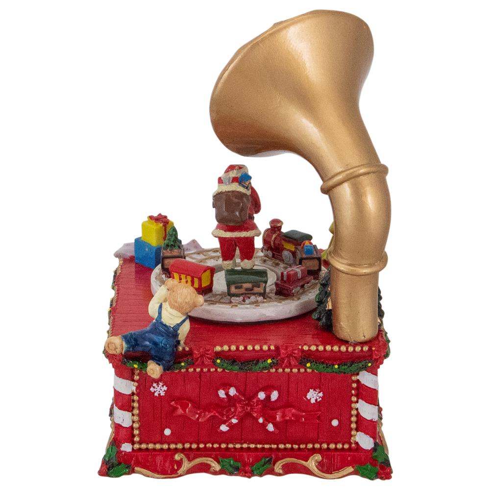7" Santa Claus on Phonograph Musical Christmas Decoration. Picture 5