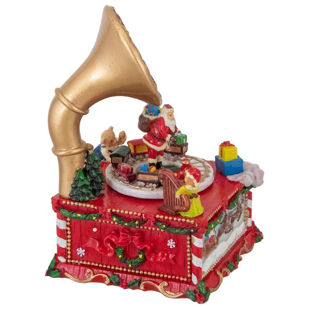 7" Santa Claus on Phonograph Musical Christmas Decoration. Picture 3