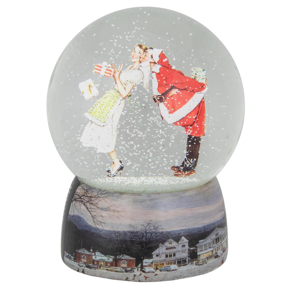 6.5" Norman Rockwell 'Christmas Surprise' Snow Globe. Picture 1