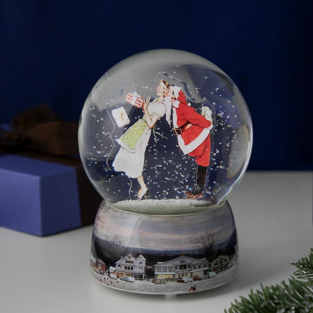 6.5" Norman Rockwell 'Christmas Surprise' Snow Globe. Picture 2