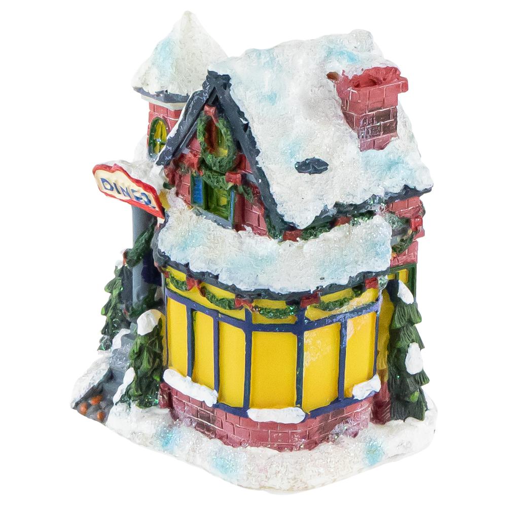 4" Snowy Diner Christmas Village Building Decoration. Picture 3