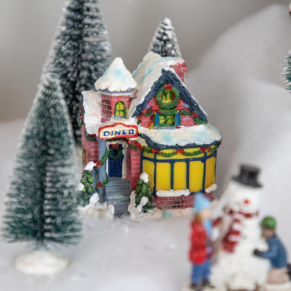4" Snowy Diner Christmas Village Building Decoration. Picture 2