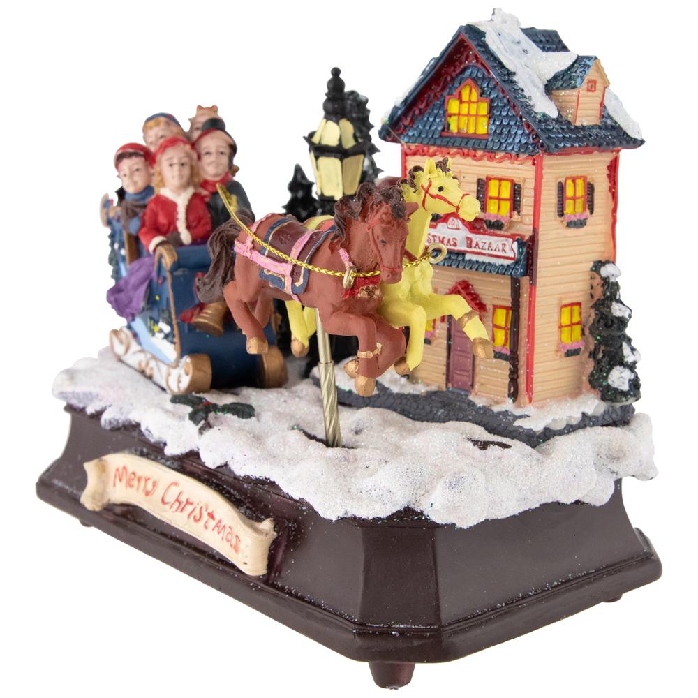 6.25" Animated and Musical Christmas Sleigh Decoration. Picture 4