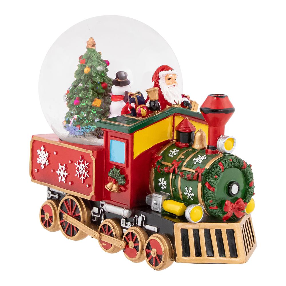 8.25" Santa Driving the Christmas Train Musical Snow Globe. Picture 4