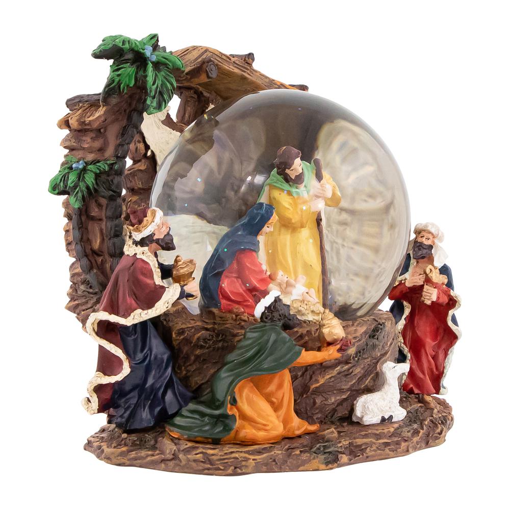 6.75" Holy Family Christmas Nativity Musical Water Globe. Picture 3