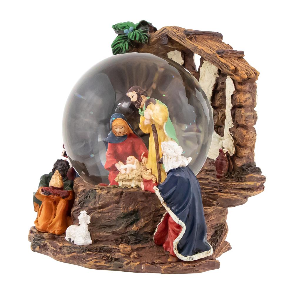 6.75" Holy Family Christmas Nativity Musical Water Globe. Picture 4