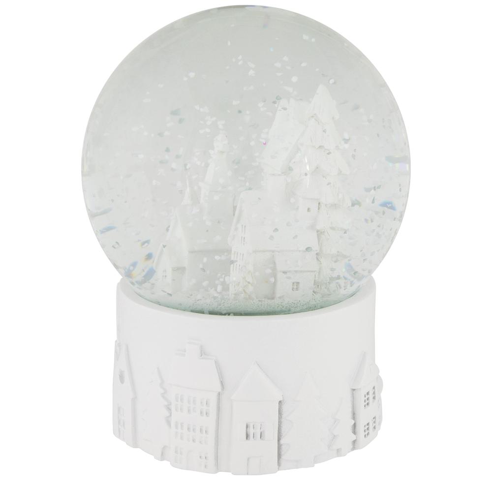 5.5"  White Church Christmas Musical Snow Globe. Picture 3