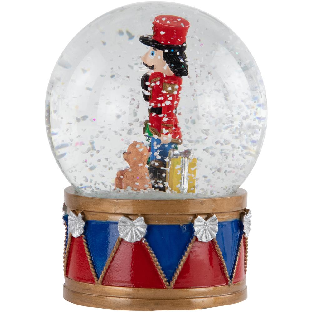 6" Christmas Nutcracker with Teddy Bear Musical Water Globe. Picture 4