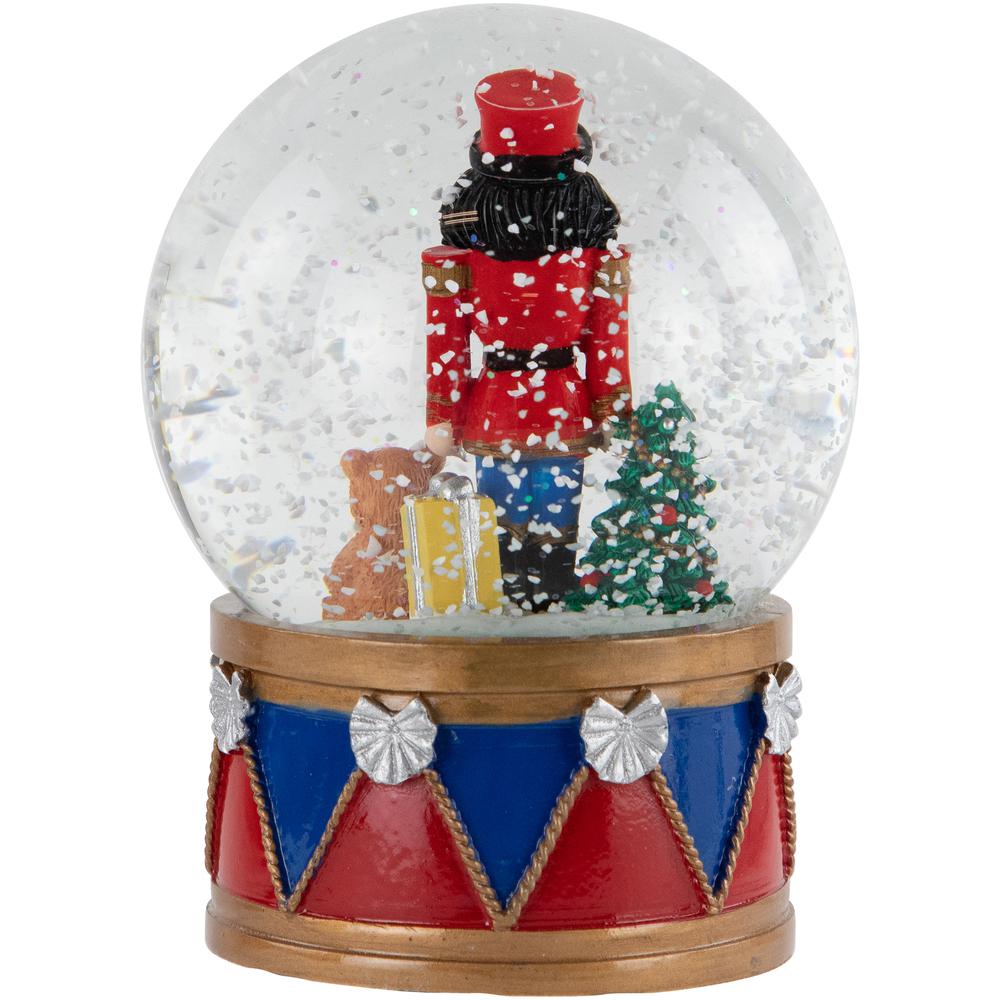 6" Christmas Nutcracker with Teddy Bear Musical Water Globe. Picture 3
