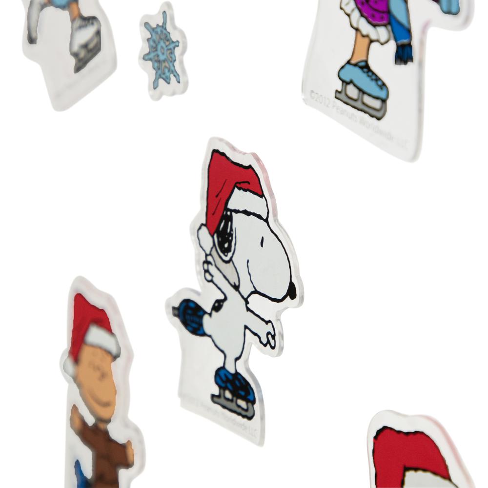 7-Piece Peanuts Characters Ice Skating Christmas Jelz Window Clings. Picture 4