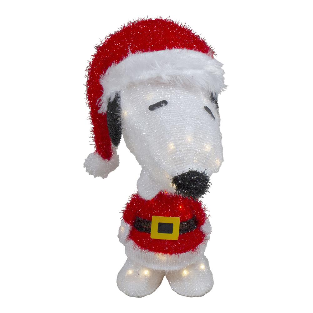 18" LED Lighted Peanuts Snoopy in Santa Suit Outdoor Christmas Decoration. Picture 4