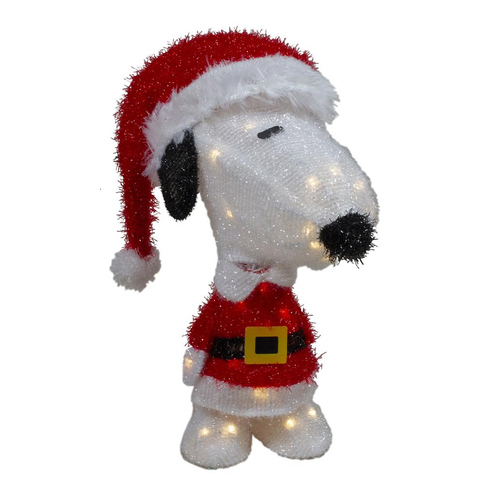 18" LED Lighted Peanuts Snoopy in Santa Suit Outdoor Christmas Decoration. Picture 1