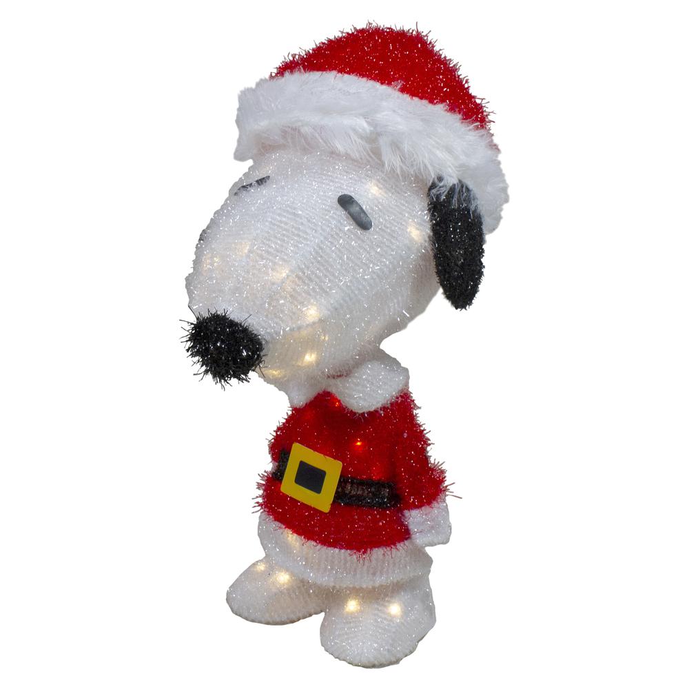 18" LED Lighted Peanuts Snoopy in Santa Suit Outdoor Christmas Decoration. Picture 3