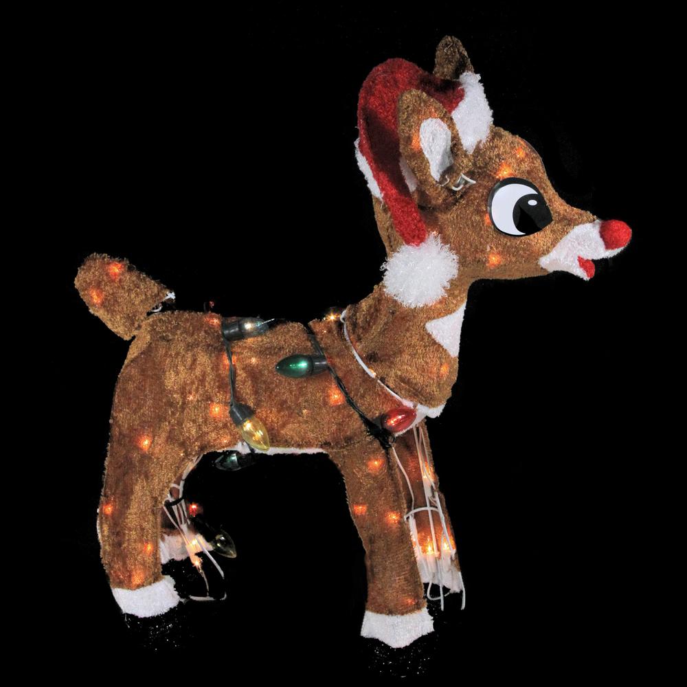 24" Lighted Rudolph with String Lights Christmas Outdoor Yard Decoration. Picture 2
