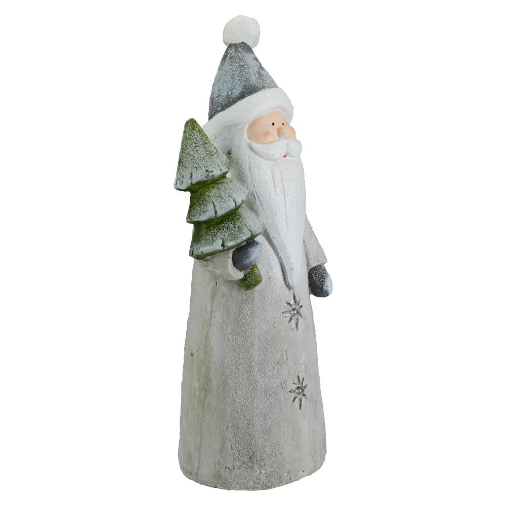 19" LED Lighted Ceramic Santa with Tree Christmas Figure. Picture 4